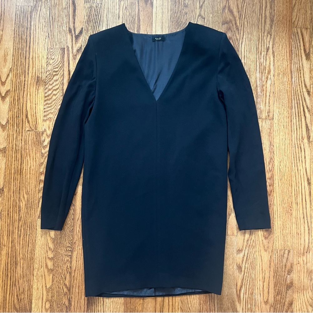 Massimo Dutti Black Long Sleeve Dress